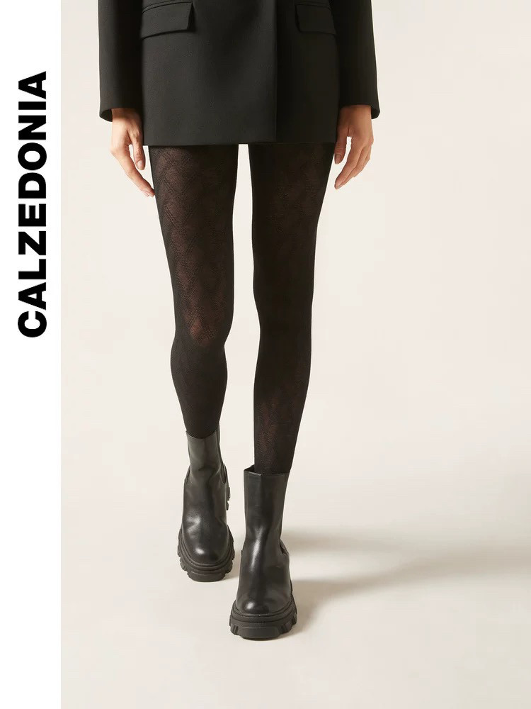 колготки / чулки дна calzedonia24秋冬新女保暖舒适菱形含羊绒裤袜modc2096