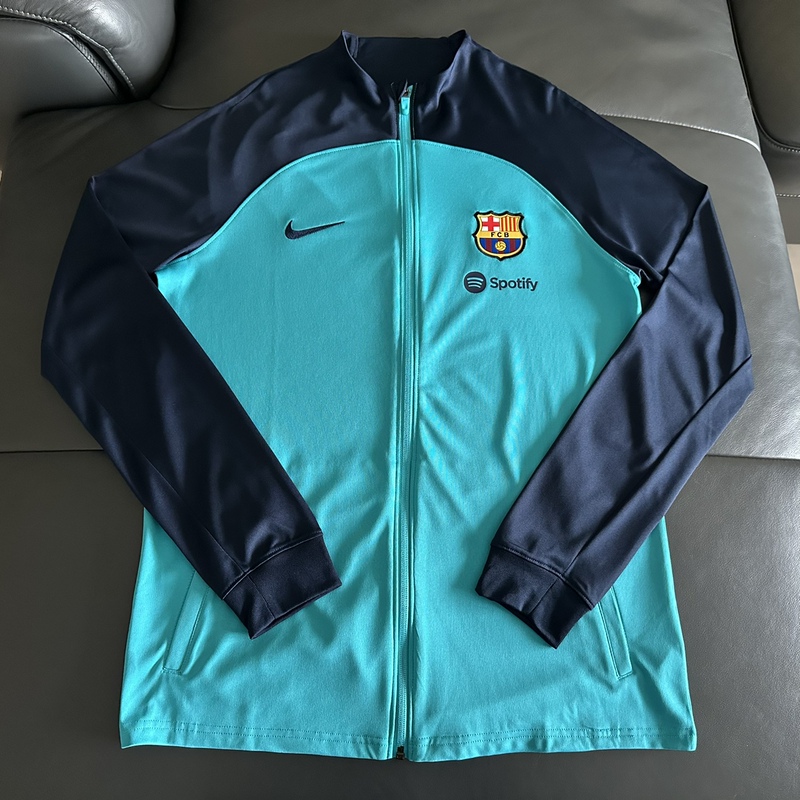 Nike Barcelona 22-23 Season Locker Room Player Version Travel Jacket, Lightweight and Slim Fit