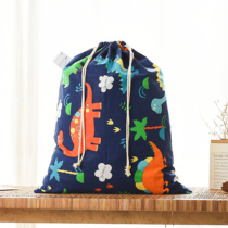 Kindergarten baby clothing change bag drawstring cartoon canvas storage bundle pocket Student travel clothing packing bag