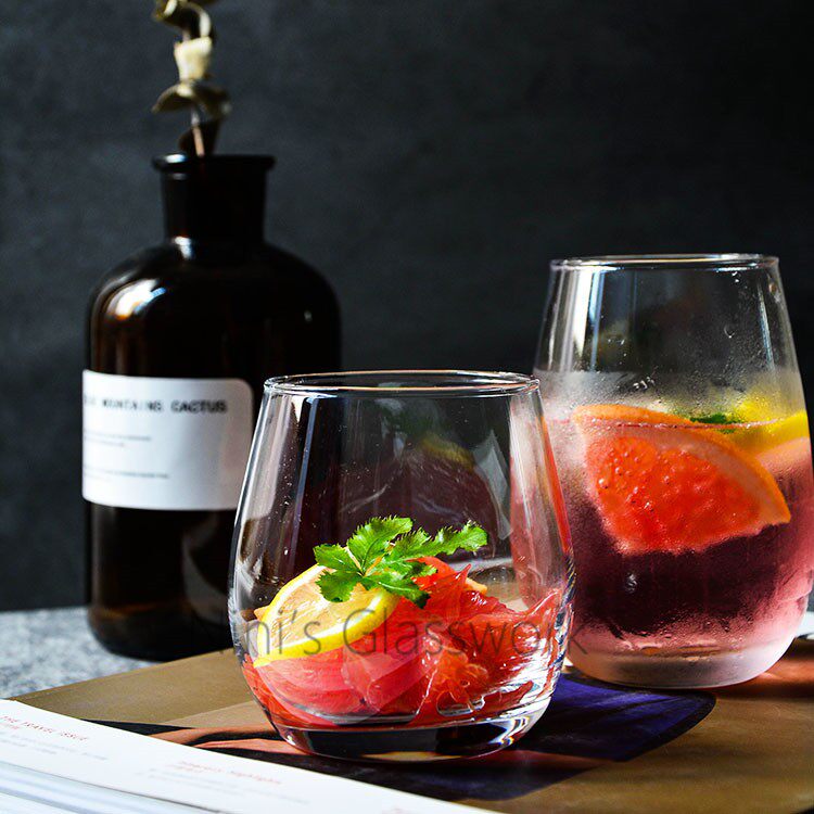 Minimalist Mull Cedar Egg-shaped Glass Cup Big Belly Cup Yogurt Cup Drink Cup Tea Cup Transparent Cup