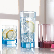  Star Anise blue pink glass water cup Juice cup Mouth cup Tea embedded color drinking cup Drink cup