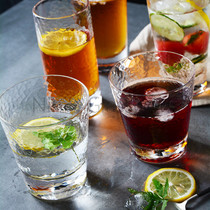 Handmade Japanese Creative Glass hammered water cup cold drink cup fruit juice cup tea cup drink cup