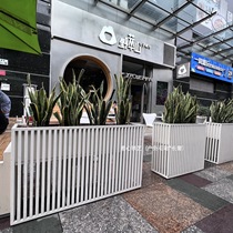 Shop exterior galvanized plate flower box creative partition outdoor iron flower stand combination fence stainless steel flower pot customization