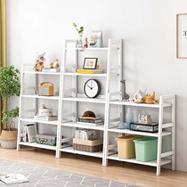 Trapezoidal shelf landing ins Wind living room three-story storage shelf multi-layer White simple bookshelf landing