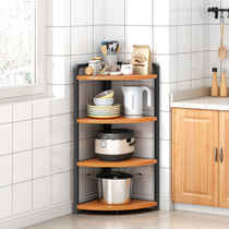 Kitchen multifunctional all-in-one storage rack Simple modern corner storage rack triangular corner seasoning rack
