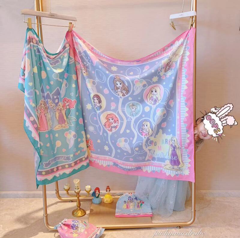 Pinky Thailand Princess Party Cute Macaron Color Silk Scarf Large Shawl 100*100
