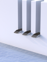 Thickened 304 stainless steel fish pond waterfall sink outlet villa courtyard rockery landscaping flowing water wall outdoor