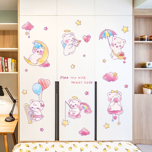Детские наклейки на стену, наклейка, с медвежатами