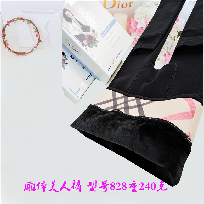 Fenna B828 mùa thu và mùa đông dày và nhung bước chân siêu mềm nhung xà cạp phụ nữ mặc quần lửng chống rỗ B830 quần tập gym nữ