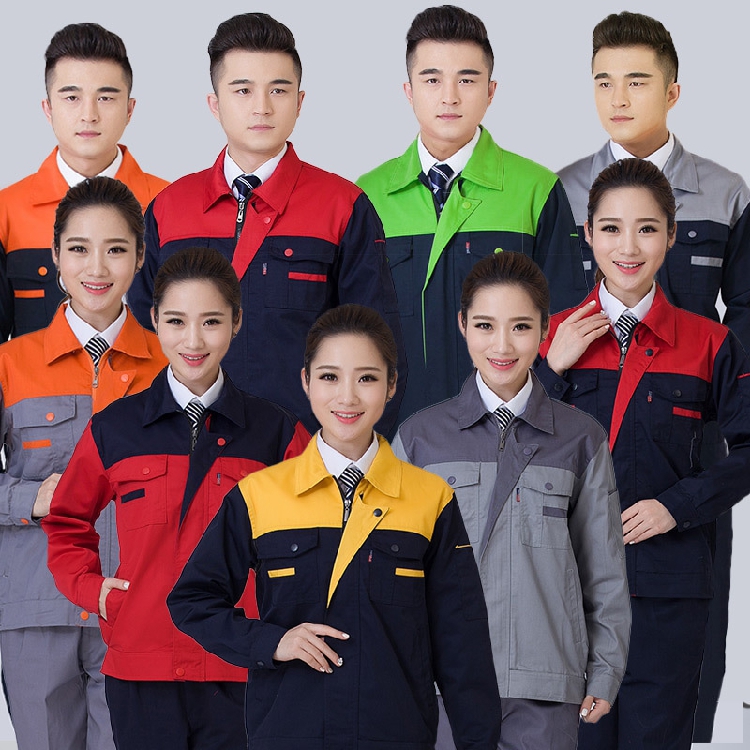 Nhóm mua bảo hiểm lao động tùy chỉnh quần áo đồng phục nhà máy công cụ đồng phục dụng cụ quần áo làm việc tự động sửa chữa áo khoác có thể thêu chữ cộng với logo đồ bộ thể thao nam