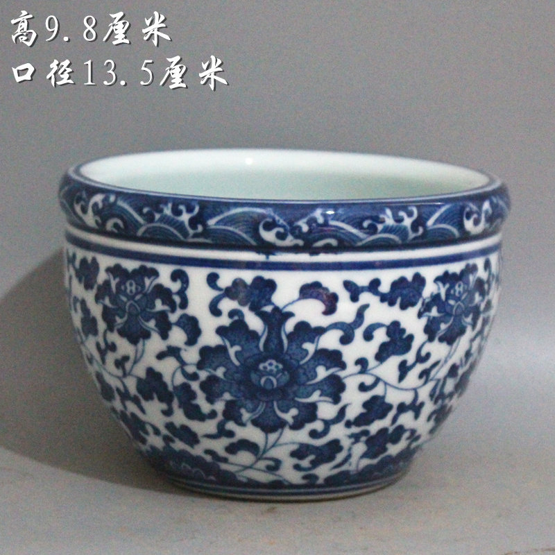 青花纏枝宝尽紋尊式瓶 大清乾隆年製 款 擺件 中国古玩唐物骨董 時代物 A661 青花纏枝宝尽紋尊式瓶 大清乾隆年製 款 擺件