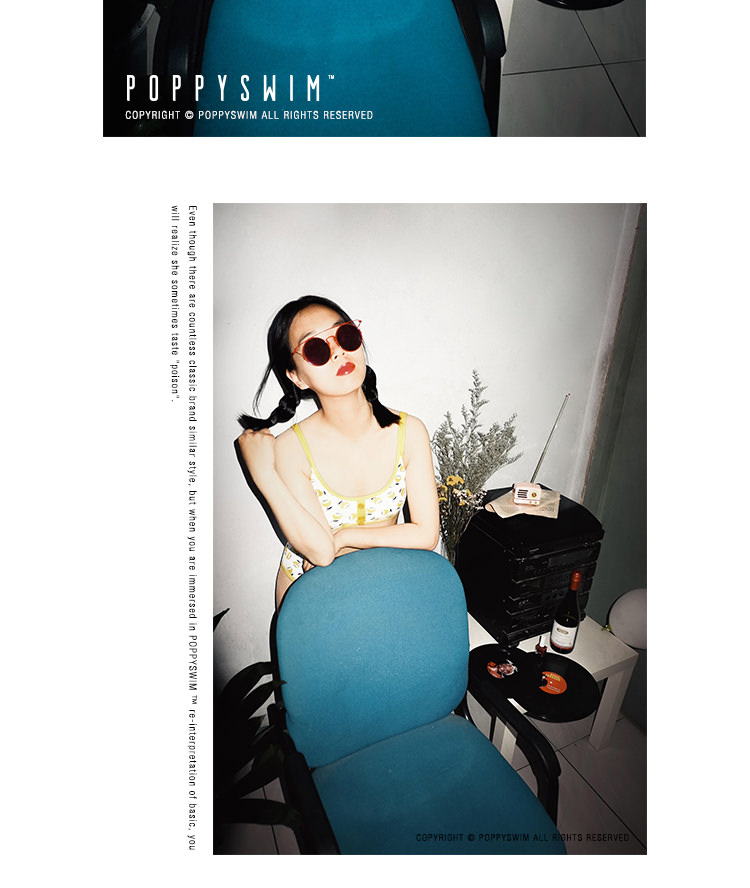 POPPYSWIM original retro chia áo tắm nữ cao eo bao phủ bụng là mỏng ngực nhỏ mà không cần thép vòng bikini áo 2 mảnh
