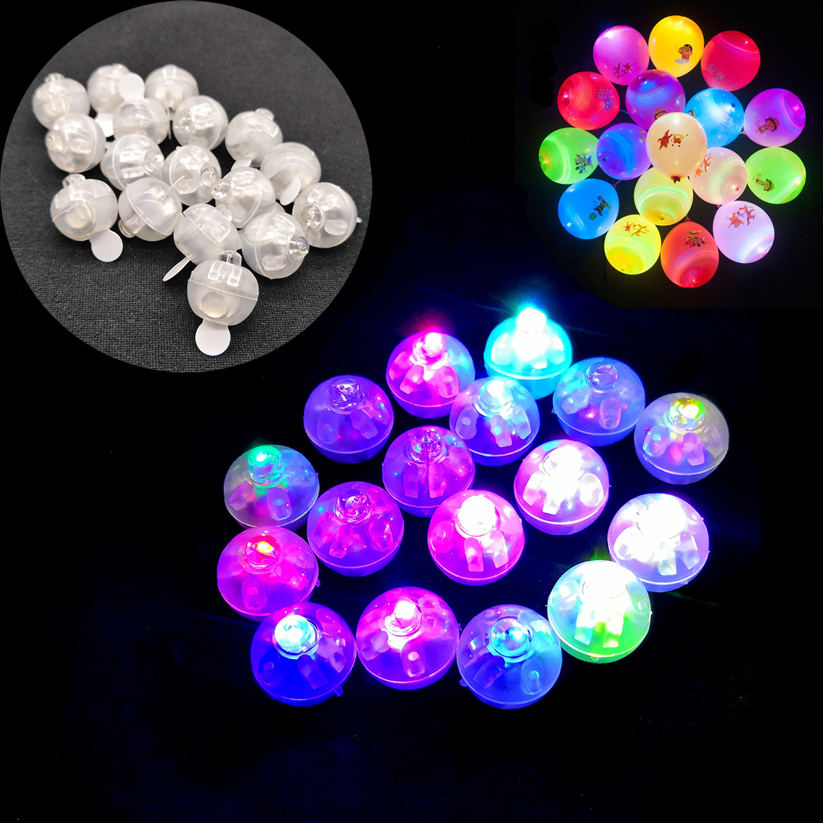 Handmade DIY creative creative light Mini colorful flash LED luminous balloon light Decorative electronic small ball light