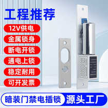 12V access control electric bolt lock concealed embedded electric control lock glass door electronic access control lock low temperature delay bolt lock