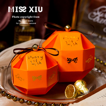 Missxiu the bell of happiness] 20 niche advanced wedding candy box Orange European simple individual sex