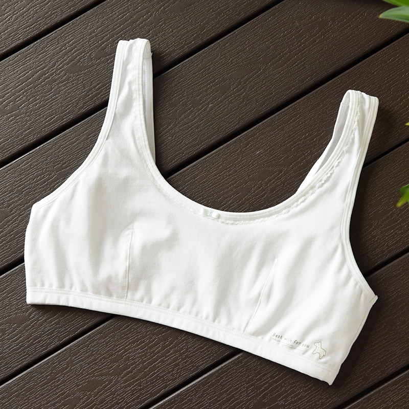 Áo ngực cotton thiếu niên Không có vòng thép mỏng cốc Không có miếng đệm ngực Đồ lót học sinh Bốn mùa có thể mặc Một chiếc cốc áo lót không gọng