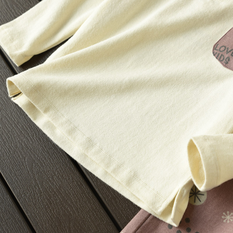 Quần áo cotton cho bé bộ đồ ngủ đặt quần dài tay bé trai và bé gái lớn quần áo mùa thu đông ao so sinh be trai