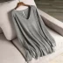 Áo thun nữ cổ chữ V dài Chia hai bên Thu mới 1886 K cardigan nữ Áo / áo thun