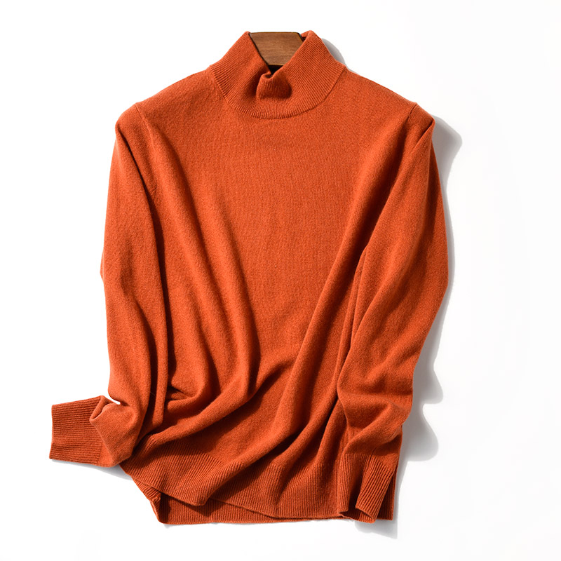 Áo len nam Half Turt Full cashmere Ấm áp mềm mại 糯 Màu đơn giản Áo len đơn giản Mùa đông mặc áo hoodie cặp