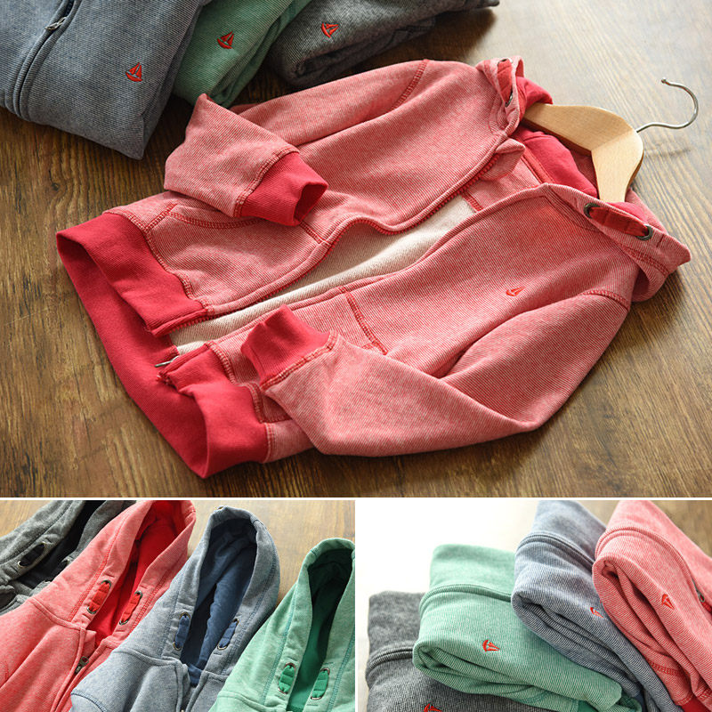 SD Children's cotton hooded cardigan jacket Boy girl top Middle child