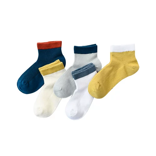 Синьцзян Чанге хлопковые детские носки для веб -глаз Короткие чулки тонкие дыхание насмехается пять и пять показов четыре сезона для ношения