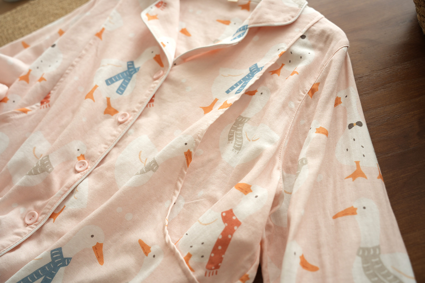Women's Double-Layer Gauze Pure Cotton Maternity Wear, Nursing Pajamas, Loose-Fitting Home Wear Set for Pregnancy and Postpartum, Spring and Autumn Style — 18