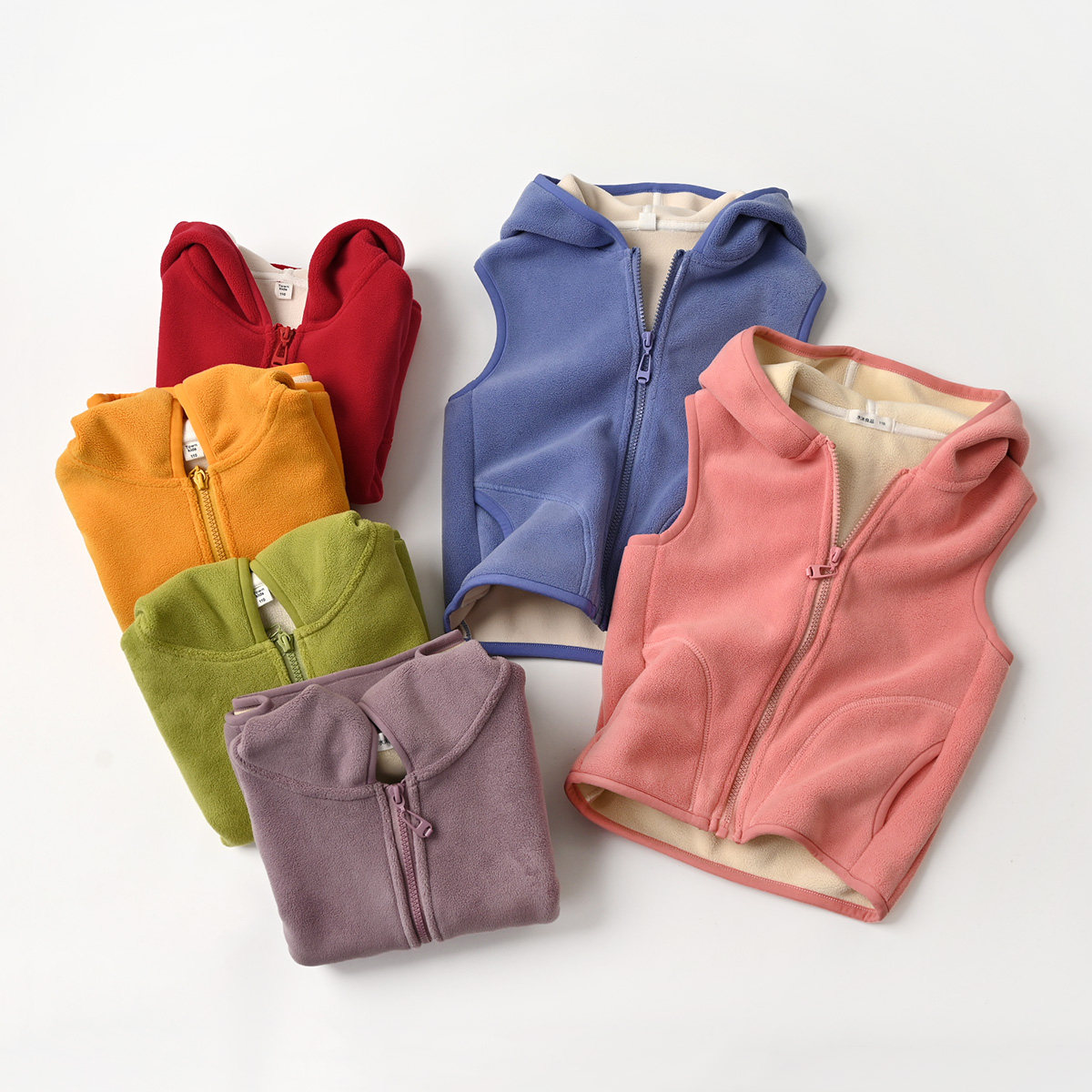 Soft child granular suede hat vest boy girl girl warm CUHK child horse clip winter style Shandong online store children's clothing