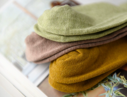 Бархатные цветные осенние носки, средней длины, из ворсистого хлопка