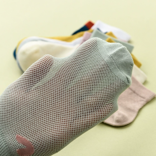 Синьцзян Чанге хлопковые детские носки для веб -глаз Короткие чулки тонкие дыхание насмехается пять и пять показов четыре сезона для ношения