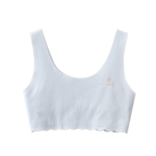 Naked and traceless growth-stage girl vest-style bra without wires, thin underwear for middle-aged and older children