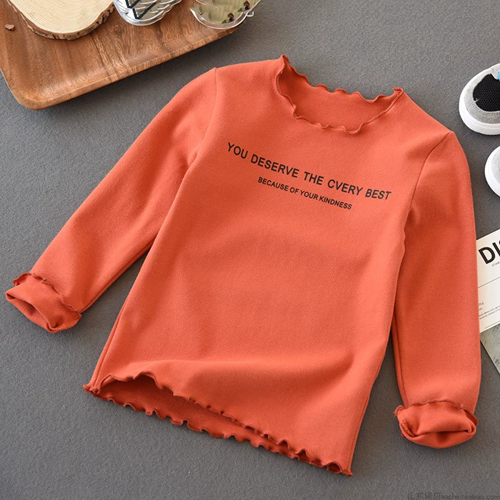 Áo thun cotton co giãn có dây thắt lưng cho bé gái Áo thun bé gái