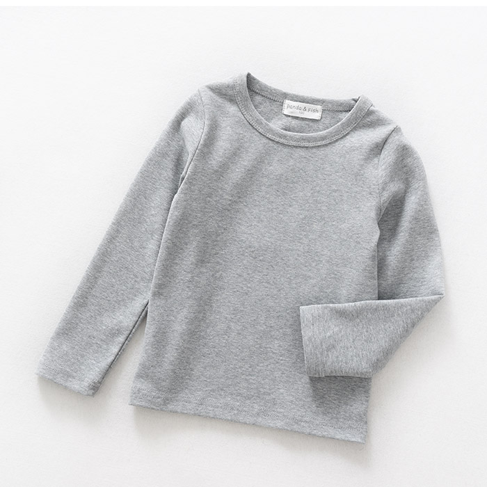 Sơn Đông cửa hàng quần áo trẻ em cửa hàng quần áo trẻ em cotton đáy quần áo trẻ em lớn tay áo thun dài tay màu kẹo áo thun bé trai