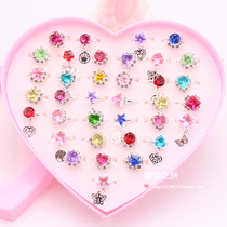 Children baby ring cartoon girl princess jewelry Crystal Gem Diamond toy jewelry kindergarten gift