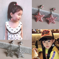 Children earless baby long ear clip girl birthday gift Princess set fake earring ring ring gift box