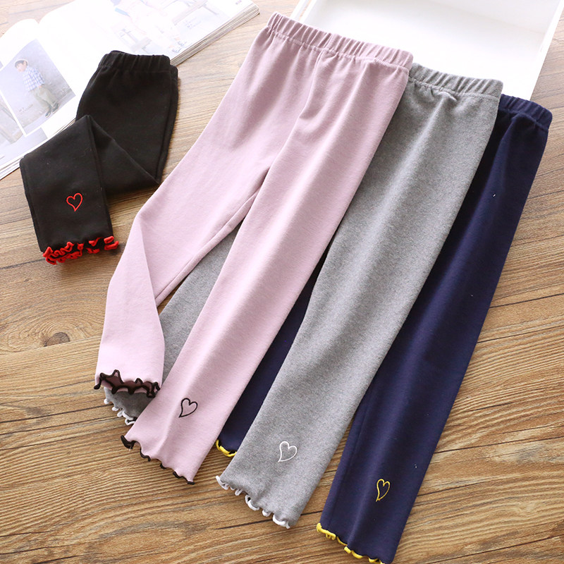 Children's pure cotton inner lap pants long pants dress 2020 Spring and autumn clothes new female baby casual pants foreign wearing pants wave