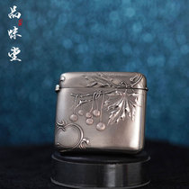 World War I French sterling silver embossed floral art antique matchbox retro personality collection out-of-print handmade mens smoking set