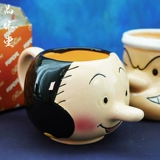 Вне печати 1990-х годов Японский Папай Оливер мультфильм Трехмерный чайная чашка для водяной чашки кружки