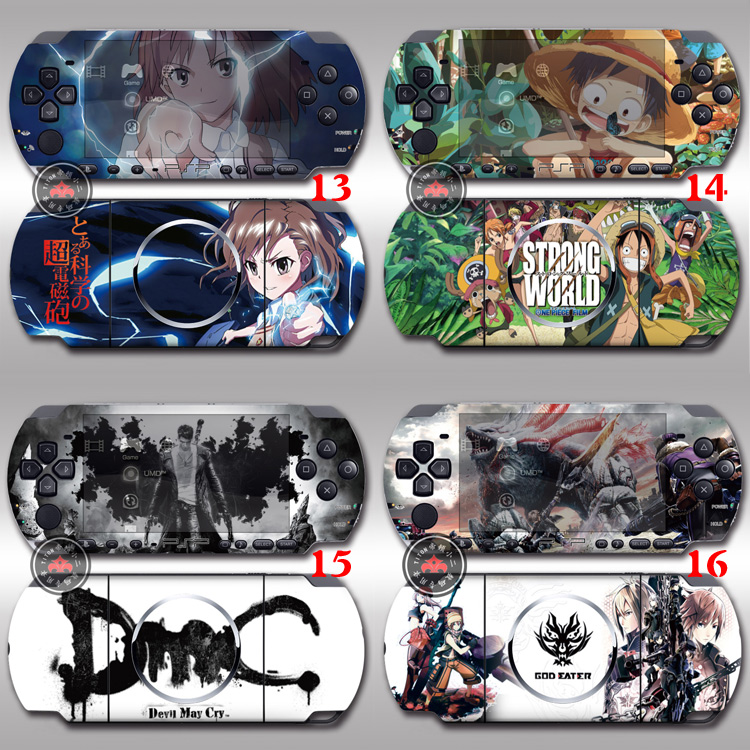 PSP3000PSP2000 Sticker Đau Sticker Sticker Nhãn dán phim hoạt hình Anime Cartoon Game Color Sticker Color - PSP kết hợp 	máy game psp 3000	