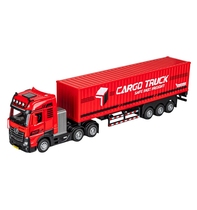 Truck cargo container van toy car model container truck childrens alloy lathe transport vehicle