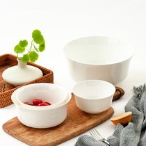 Pure White Jade Jade Tangshan Chinese rich bowl 8 inch soup bowl noodle bowl 5 inch rice bowl retro Cold Noodle Bowl vegetable bowl