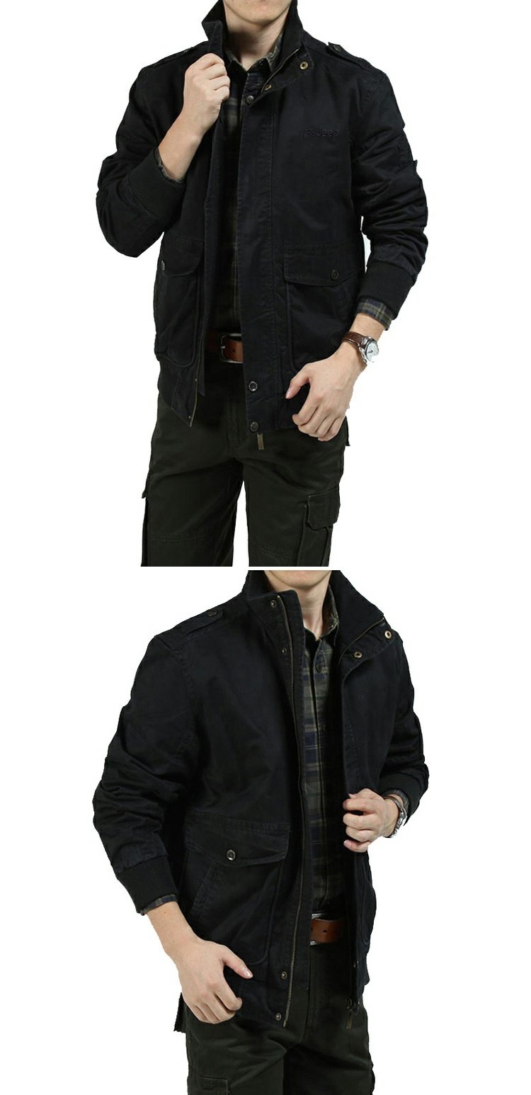 Áo khoác xe jeep nam mùa xuân và mùa thu áo khoác cotton cỡ lớn áo khoác blazer nam