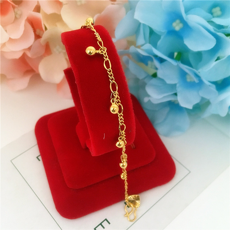 Đồng hồ cát vàng mới chuyển hạt vòng chân nữ mạ vàng 24K Nhật Bản và Hàn Quốc giả vàng trang sức hoang dã không phai những mẫu lắc chân đẹp nhất