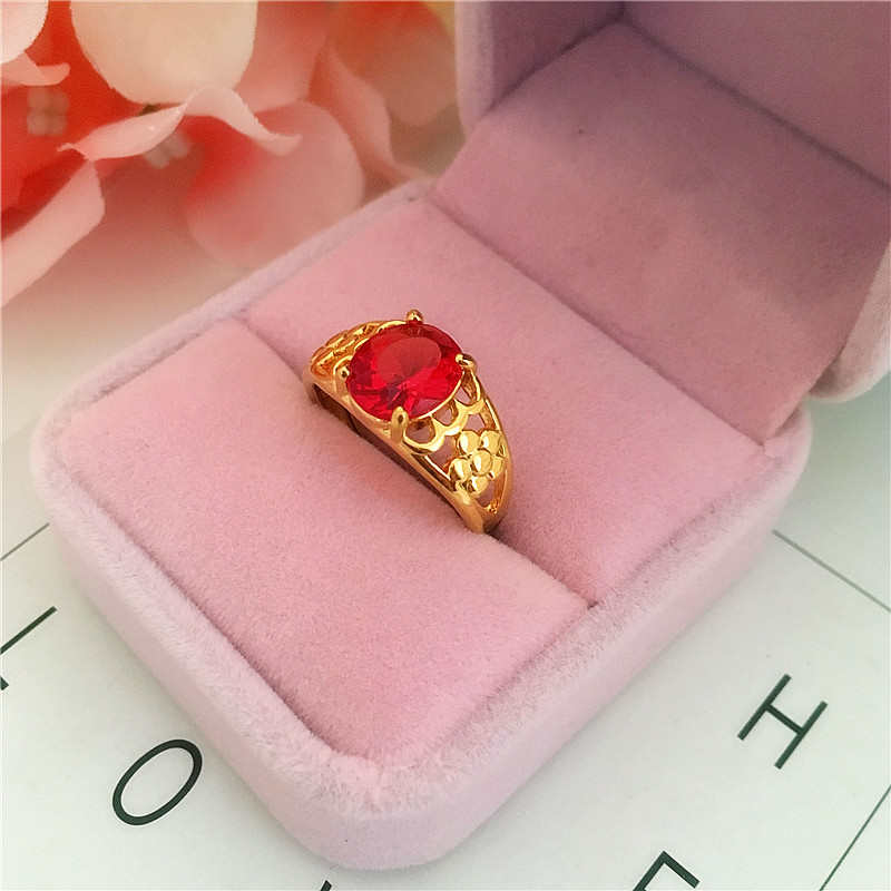 Liên minh châu Âu 24k mạ vàng giả vàng đá quý vòng nữ thời gian dài không phai mờ giả Việt Nam cát vàng ruby ​​vòng