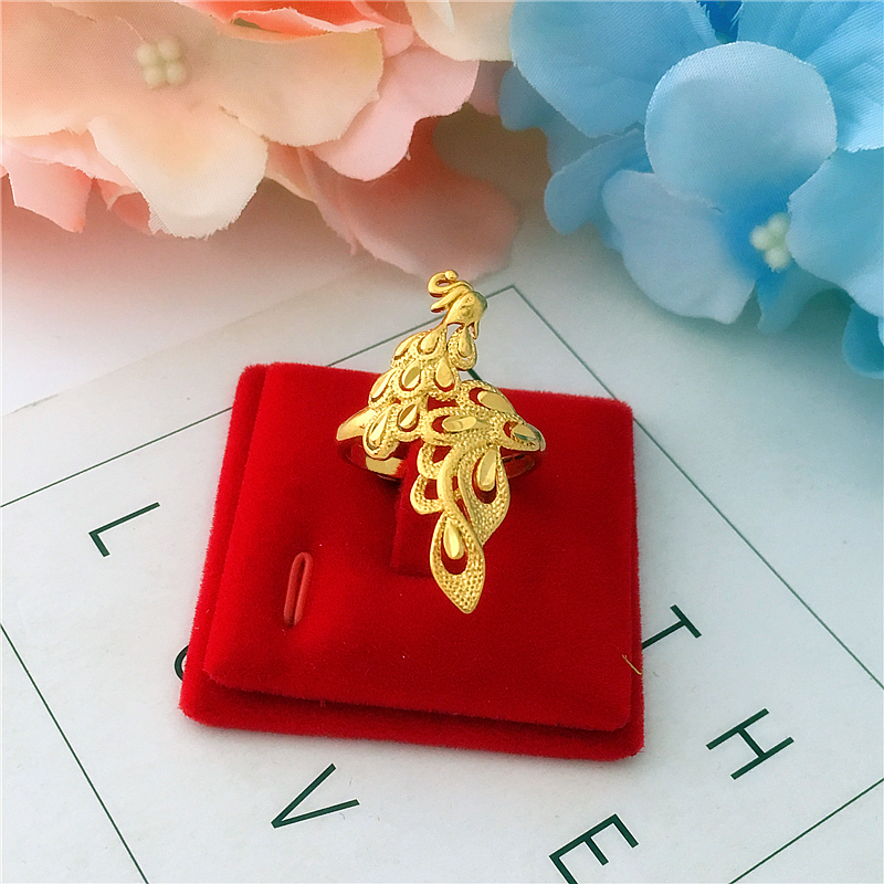 Mới Shajin Peacock Phoenix Bracelet Mô phỏng vàng giả 24K mạ vàng vòng tay nữ trang sức cưới không phai - Vòng đeo tay Cuff vòng đá phong thủy