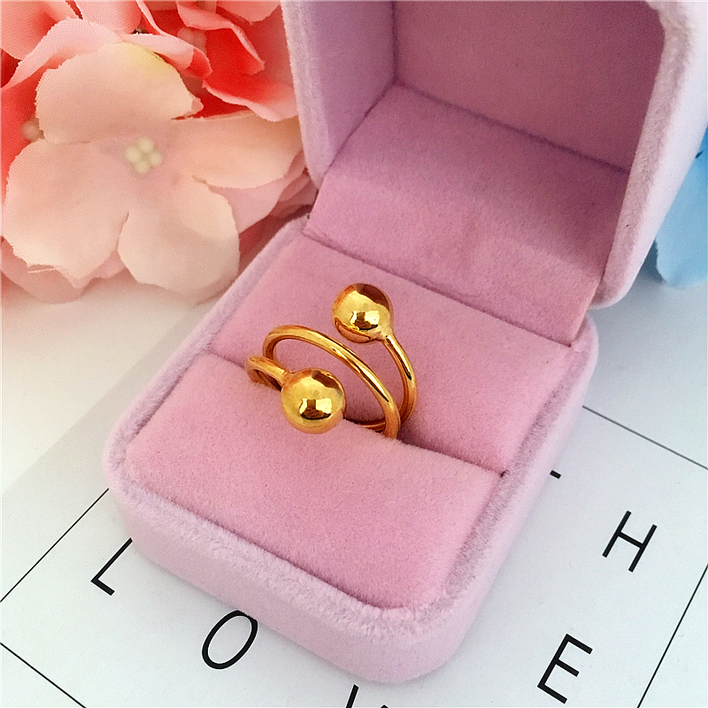 Nhật Bản và Hàn Quốc mạ vàng 24k màu trơn mịn chuyển hạt nhẫn cho nam và nữ từ lâu không phai giả nhẫn vàng cát Việt Nam nhẫn