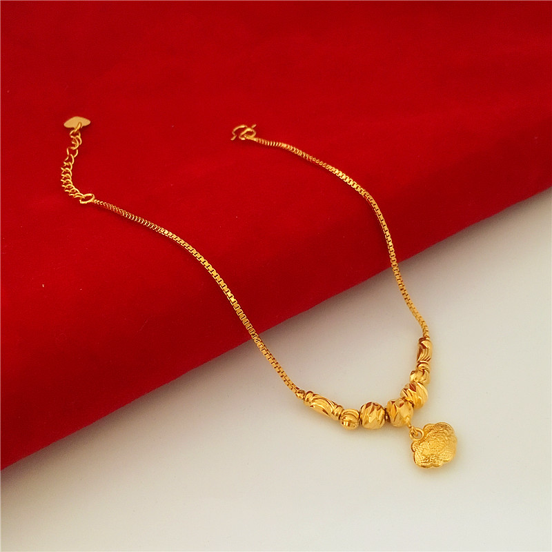 Đồng hồ cát vàng mới chuyển hạt vòng chân nữ mạ vàng 24K Nhật Bản và Hàn Quốc giả vàng trang sức hoang dã không phai những mẫu lắc chân đẹp nhất