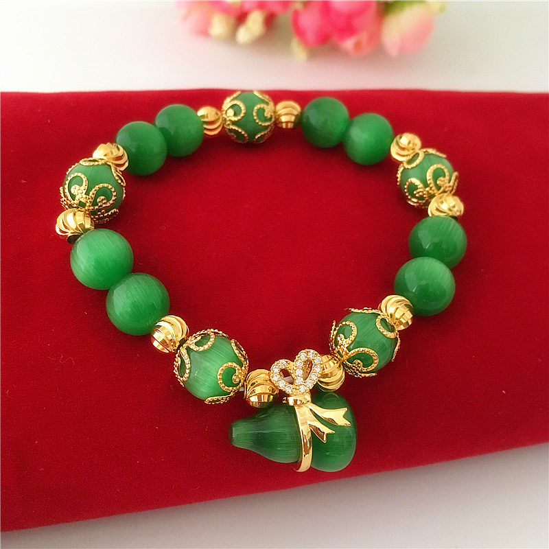 Mới DIY vòng tay trắng opal Palăng đeo tay nữ may mắn Nafu 24K mạ vàng giả cát chuyển vòng tay vàng - Vòng đeo tay Clasp vòng tay bạc