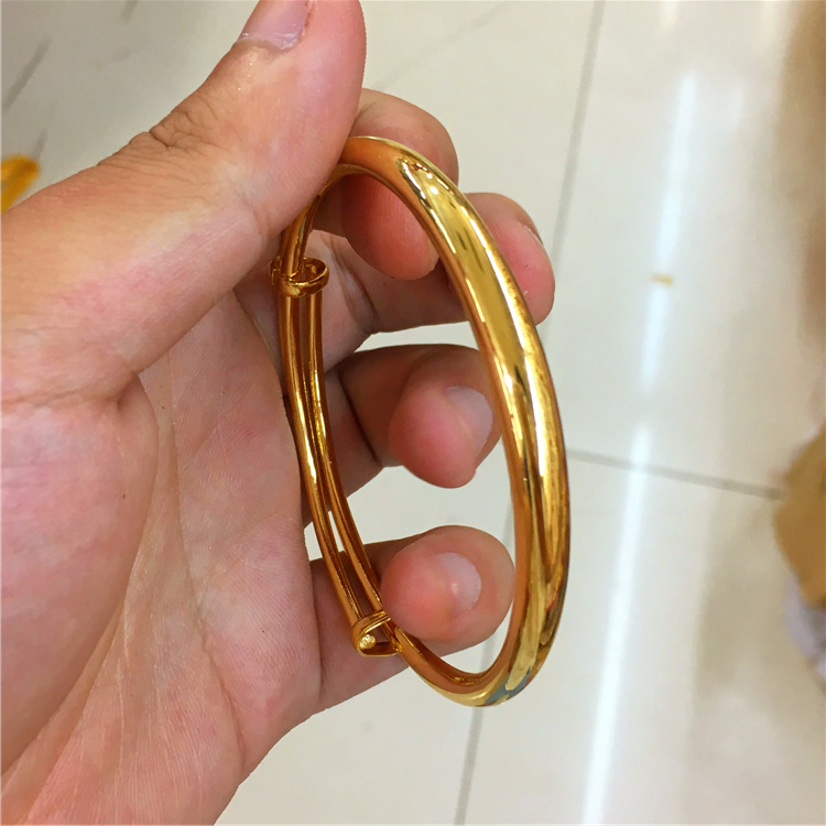 Nhật Bản và Hàn Quốc phiên bản của vòng đeo tay vàng Liên minh châu Âu cao đánh bóng bề mặt cát vàng vòng đeo tay nữ vòng tay trang sức quà tặng điều chỉnh - Vòng đeo tay Cuff vòng huyết long