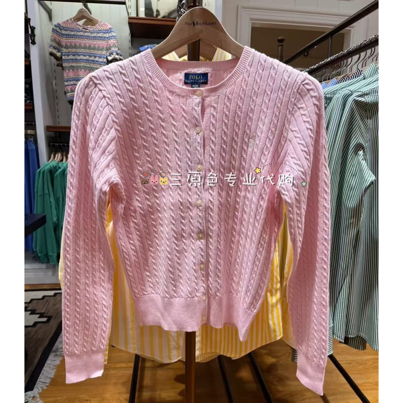 Ralph Lauren/Ralph Lauren Girls' Fine Cable-Knit Cardigan Suitable for Adults