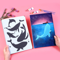 Drawing board Art students special students Childrens painting characters Animal silhouettes Watercolor gouache painting template set